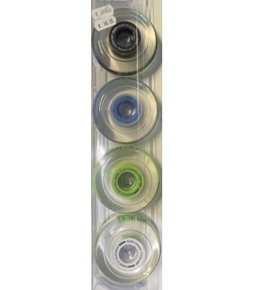 Pack 8 Roues Labeda Slimes multicolor (4 roues en 80mm et 4 roues en 76mm)